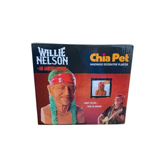 Willie Nelson American Icon Chia Pet Genuine Home Garden Planter Pottery NEW NIB - Picture 2 of 3